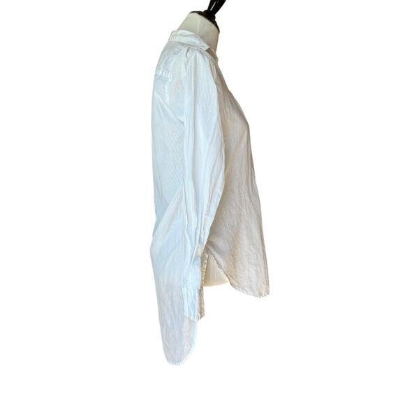 Frank & Eileen The Grayson white button up shirt white tonal stripe sz xs - Picture 5 of 8